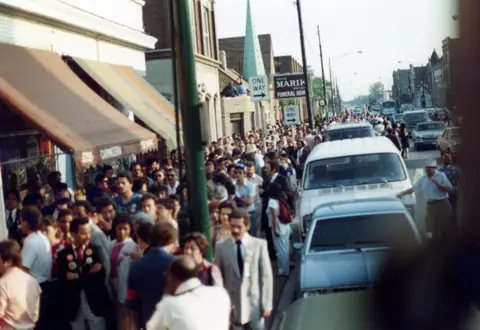Cortejo fúnebre de Rudy Lozano, junio de 1983