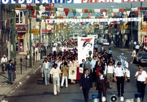 Cortejo fúnebre de Rudy Lozano, junio de 1983