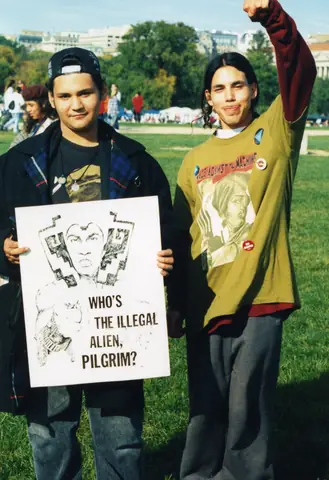 Young Rudy Lozano at a march