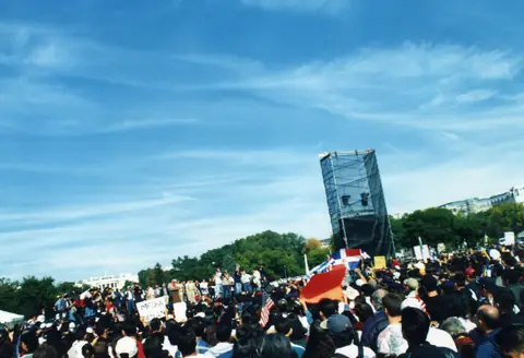 Young Rudy Lozano at a march