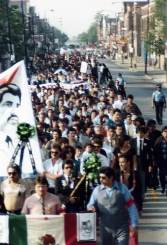 Cortejo fúnebre de Rudy Lozano, junio de 1983