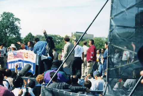Young Rudy Lozano at a march