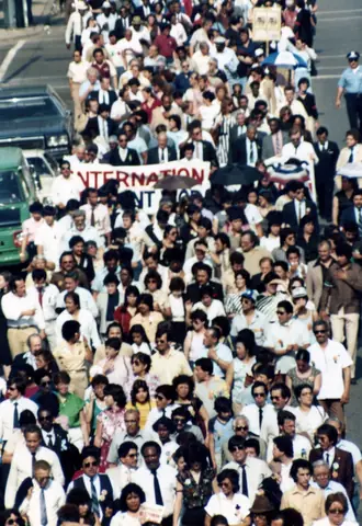 Cortejo fúnebre de Rudy Lozano, junio de 1983