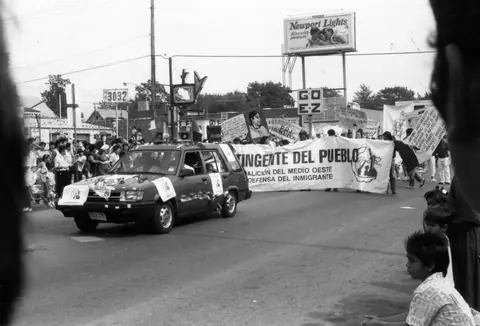 Contingente del Pueblo en la protesta contra el fraude electoral en México, 1989
