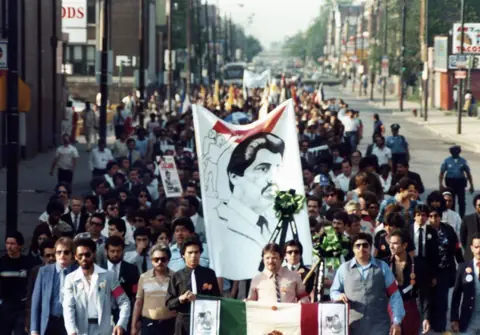 Cortejo fúnebre de Rudy Lozano, junio de 1983