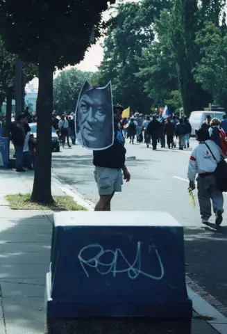 Young Rudy Lozano at a march
