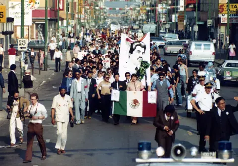 Cortejo fúnebre de Rudy Lozano, junio de 1983