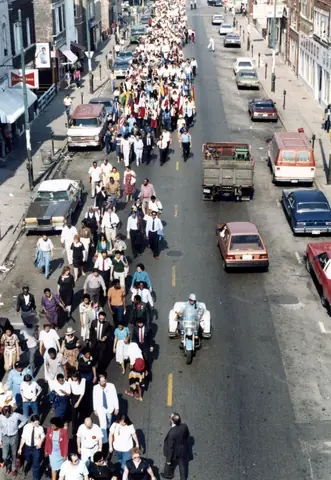 Cortejo fúnebre de Rudy Lozano, junio de 1983