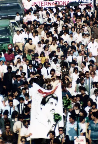 Cortejo fúnebre de Rudy Lozano, junio de 1983