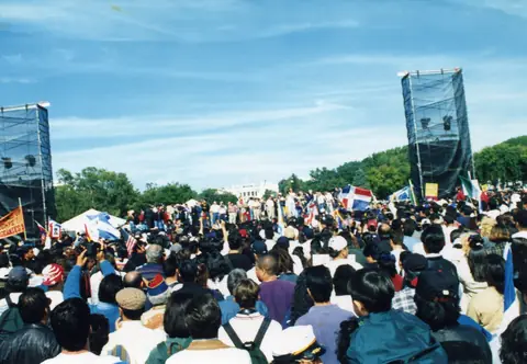 Young Rudy Lozano at a march