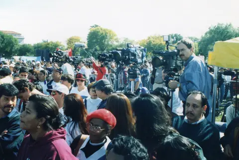 Young Rudy Lozano at a march