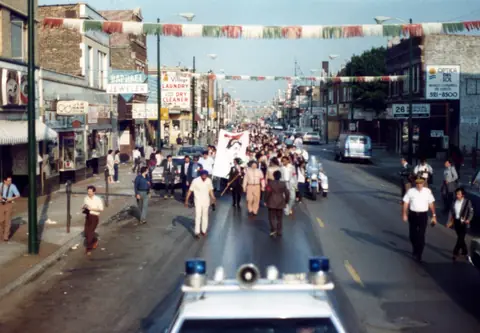 Cortejo fúnebre de Rudy Lozano, junio de 1983