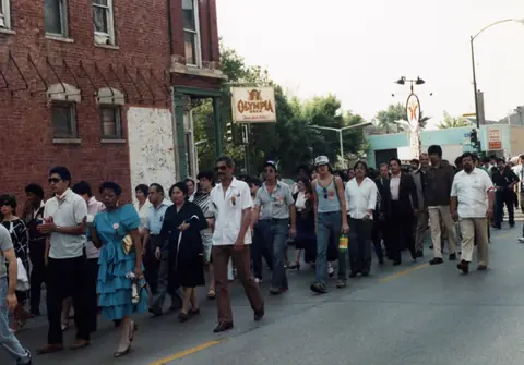 Cortejo fúnebre de Rudy Lozano, junio de 1983
