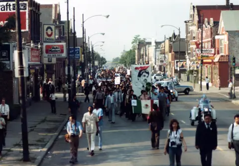 Cortejo fúnebre de Rudy Lozano, junio de 1983
