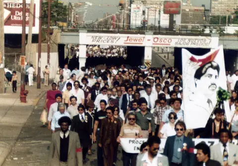 Cortejo fúnebre de Rudy Lozano, junio de 1983