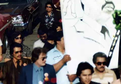 Cortejo fúnebre de Rudy Lozano, junio de 1983