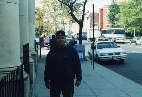 Young Rudy Lozano at a march