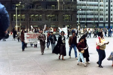Mitin en Chicago
