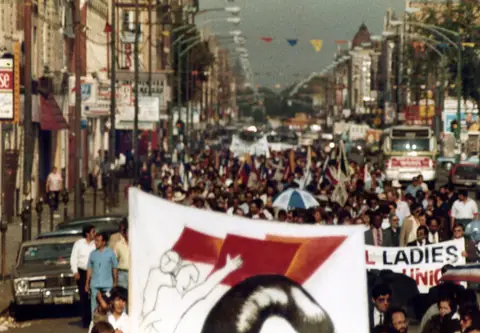Cortejo fúnebre de Rudy Lozano, junio de 1983
