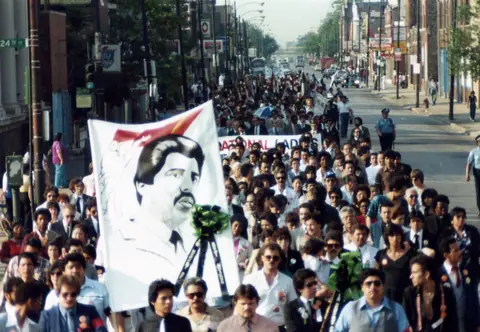 Cortejo fúnebre de Rudy Lozano, junio de 1983
